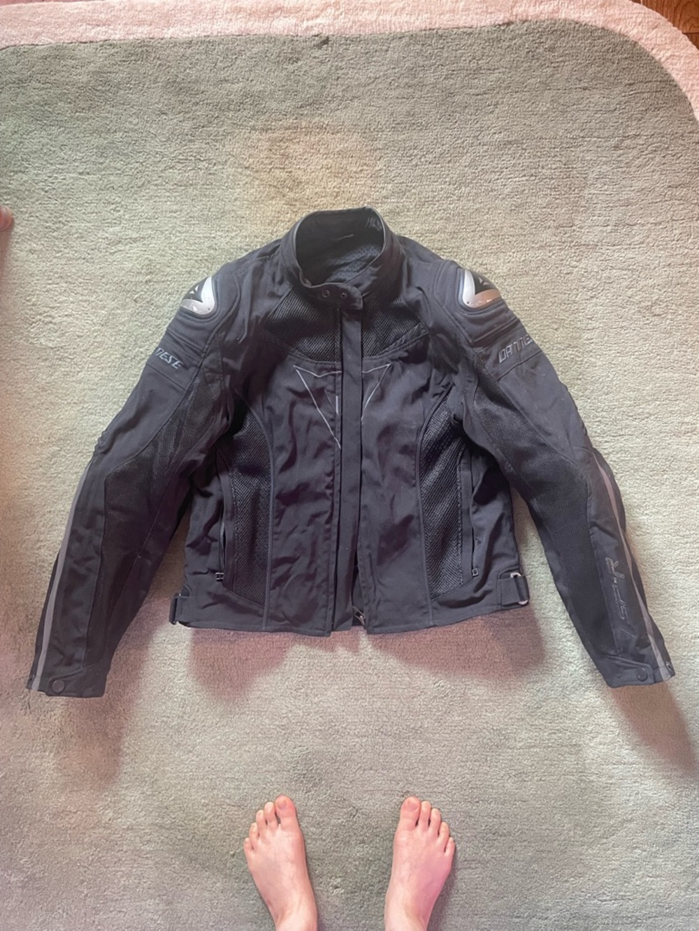 Men’s Black Textile Motorcycle Jacket with Protective Panels